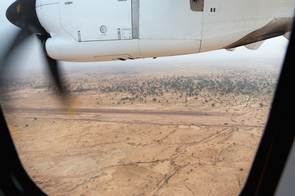 Panorama from ATR turboprop aircraft