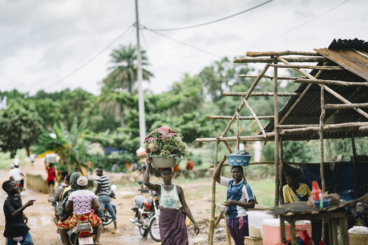 Community gathering in Sierra Leone